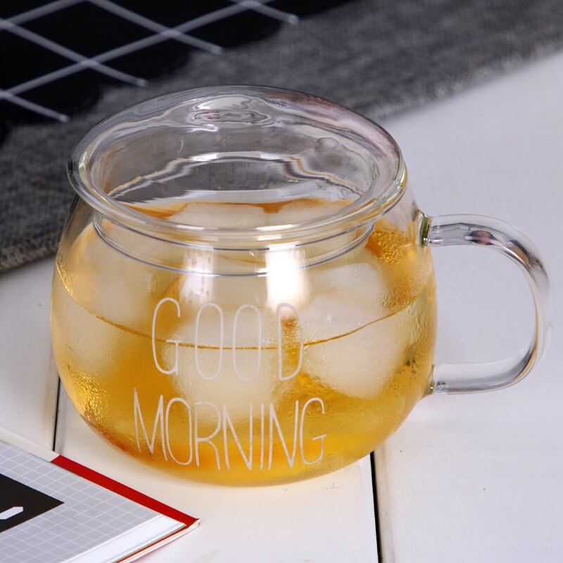 300ml enkle godmorgen glas med låg med hank morgenmad mælk kop enkelt lag par kop kaffe glas juice kop