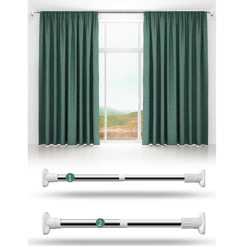Telescopic rod punch-free hanging clothes drying rod bathroom toilet rack shower curtain rod curtain rod