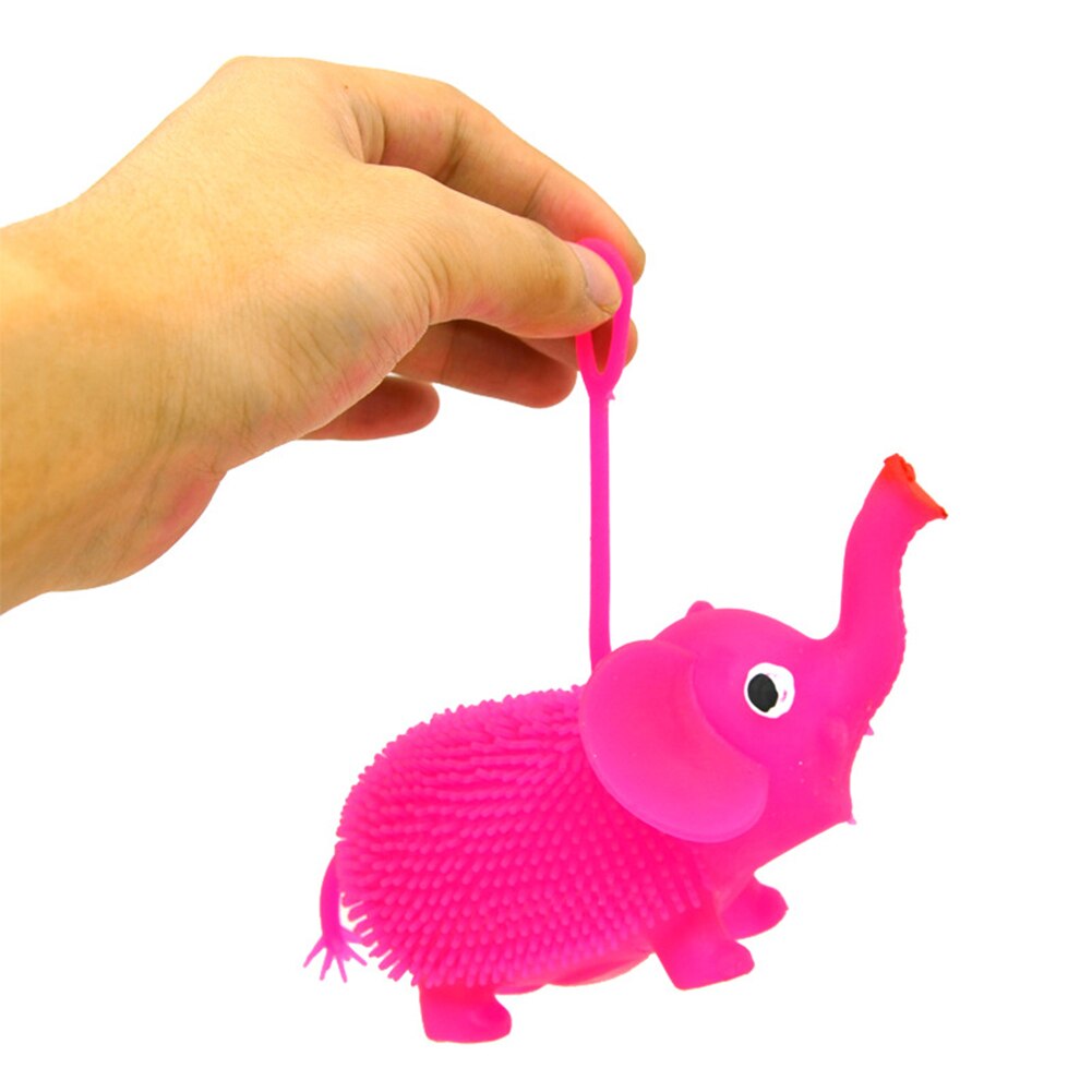 Ledet premium trp materiale glødende hår puffer elefant sensorisk fidget squeeze stress vent børn legetøj til børn