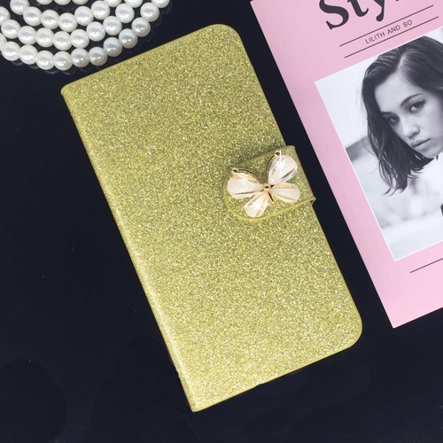 Printing Leather Case for Huawei G Play Mini CHC-U01 Flip Cover for Honor 4C 4 C CHM-U01 CHM-CL00 CHM-UL00 C8818 Phone Cases: Gold Butterfly