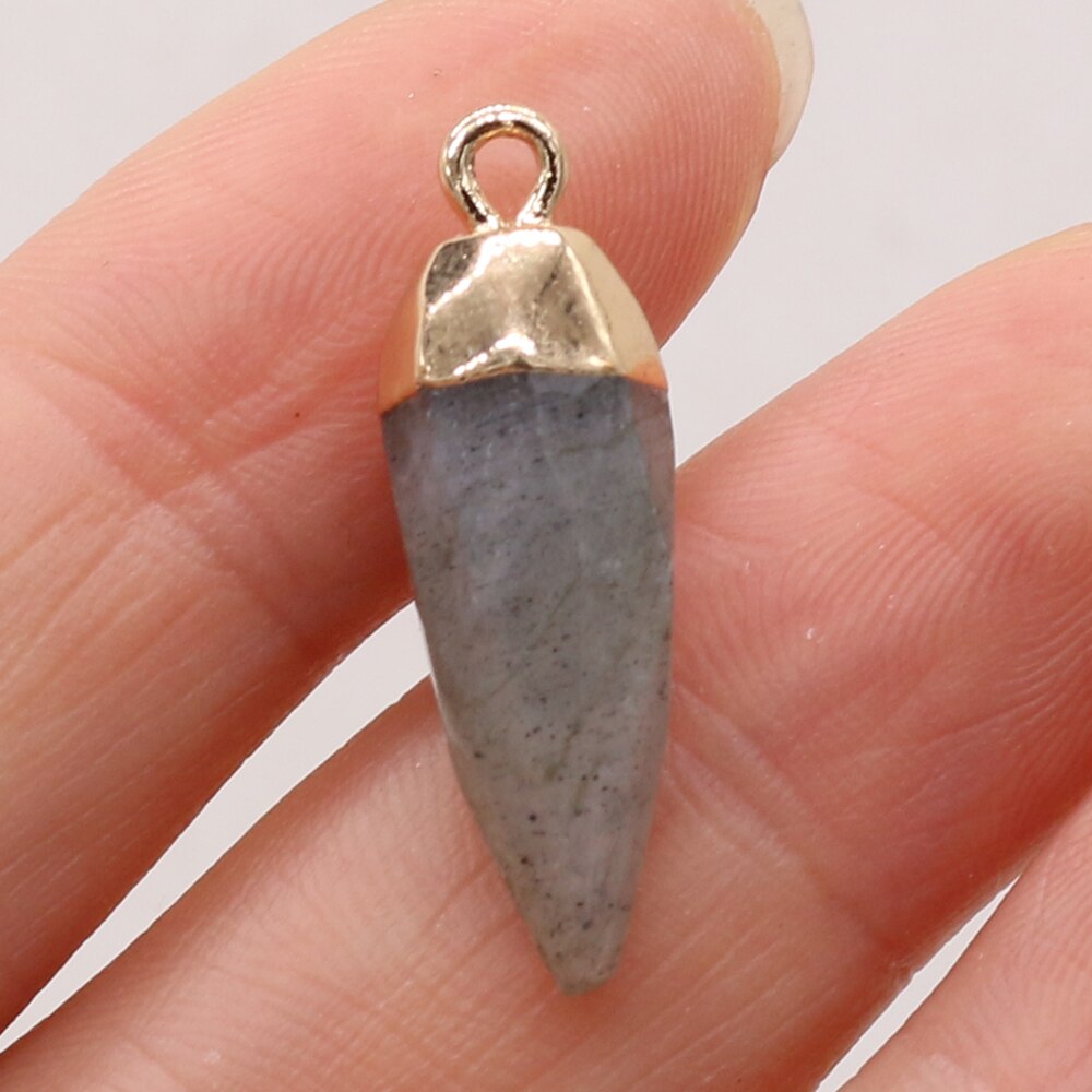 2 kpl luonnonkullatut sitriinikivikorut riipukset naisille tee itse kaulakoru korvakorut asusteet korujen valmistus koko 8 x 25mm: Flash labradoriitti