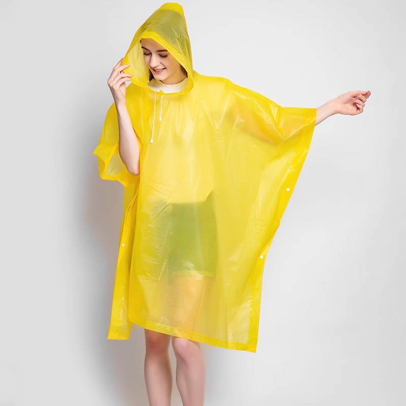 Grote regenponcho 110*130cm eva unisex regenjas verdikte regenjas dames waterdicht heren camping fiets waterdichte regenkleding: Geel