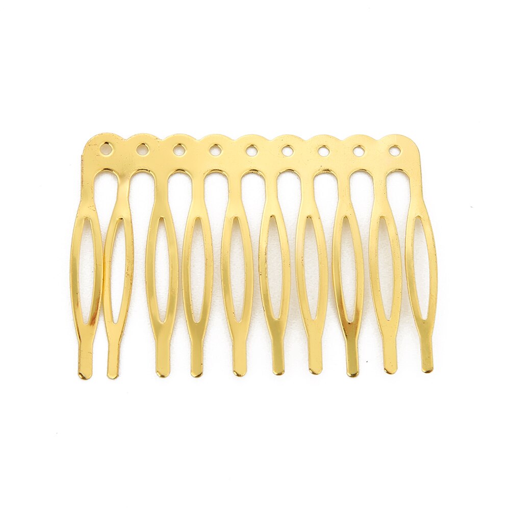 10pcs/lot Gold Rhodium Color 5/10 Teeth Hair Comb Hair Clips Claw Hairpins for Wedding Hair Jewelry DIY Findings &amp; Components