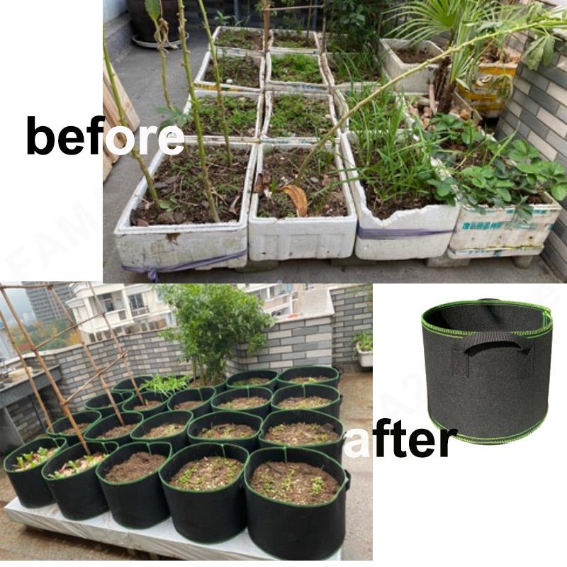 1 2 3 Gallon Plant Grow Bags Planter Pots Non-Woven Fabric Nursery Flower Pots Tree Planting Growth Bag m20