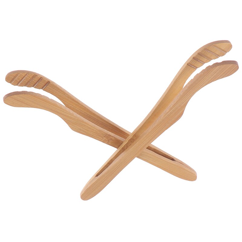 2 uds 18CM tostadora de madera Bagel Bacon exprimidor azúcar hielo té pinzas para té de bambú pinzas para té tostadas de madera Tong