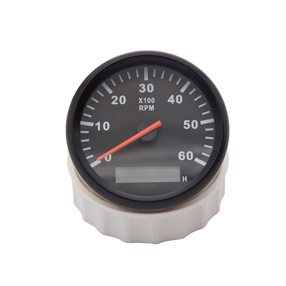 tachymètre marin 85MM tr/min compteur compteur LCD 6000 tr/min 8000 tr/min voiture bateau Tacho compteur jauge avec rétro-éclairage rouge 9-32V: BN 6000RPM