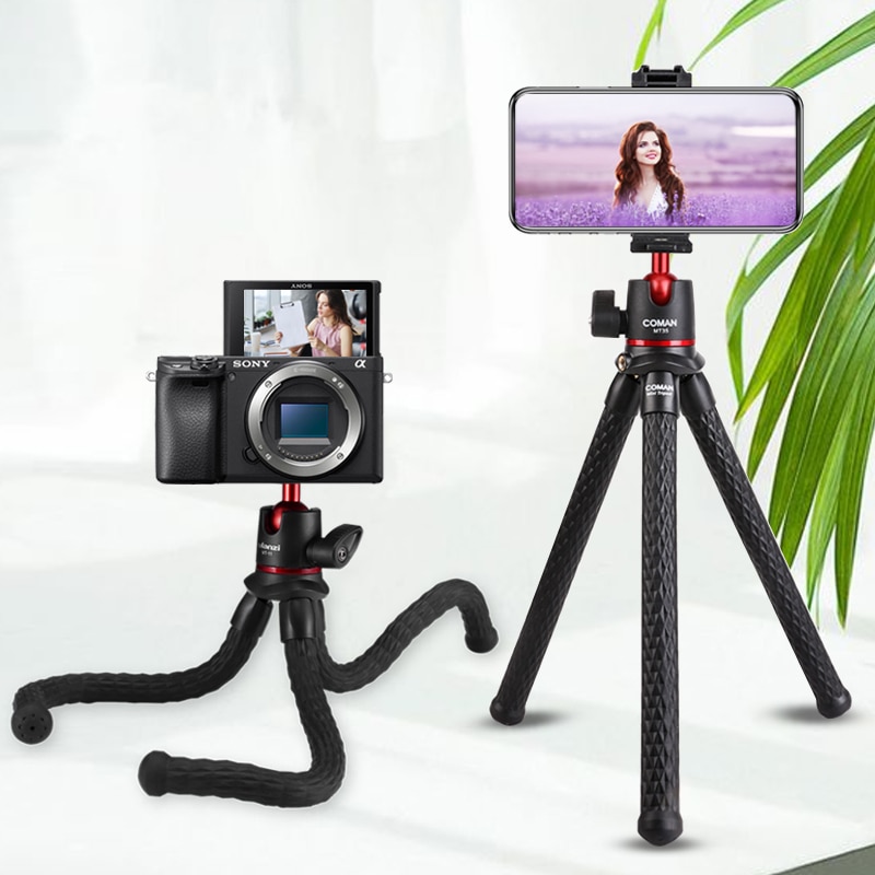 Ulanzi – trépied extensible 2 en 1 pour Smartphone DSLR, 1/4 pouces, vis pour bras magique, lumière vidéo Led