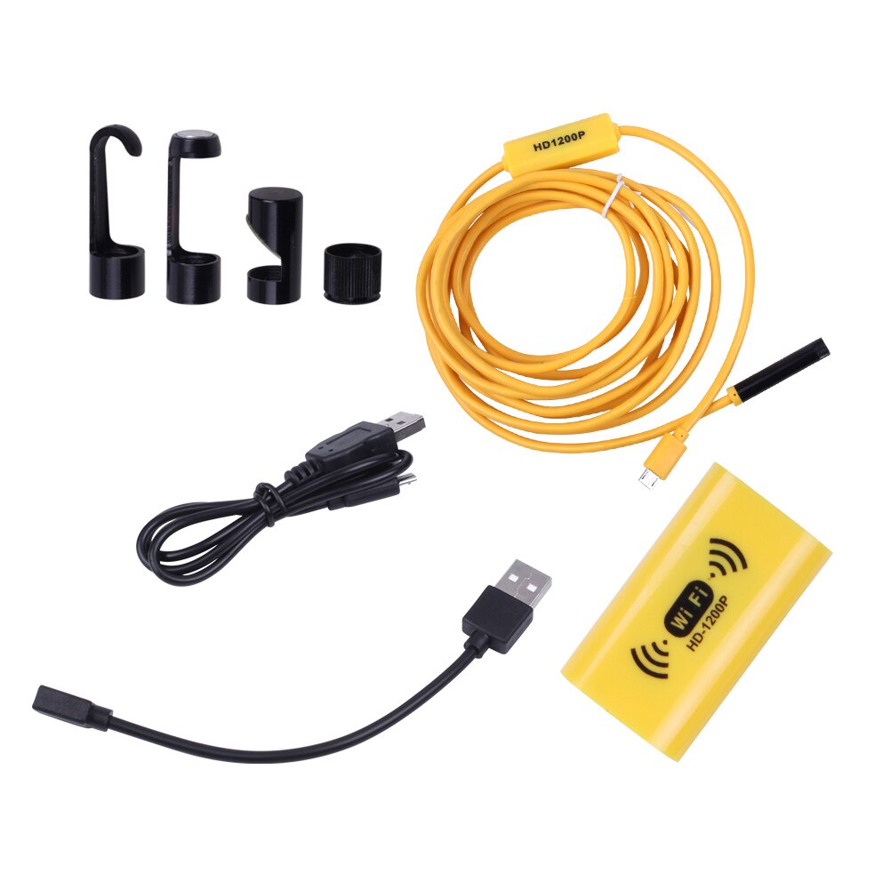Mini camera 1200p 8mm slang inspectie hd industriële  ip68 waterdichte 8 leds wifi endoscoop voor android draadloze endoscoop