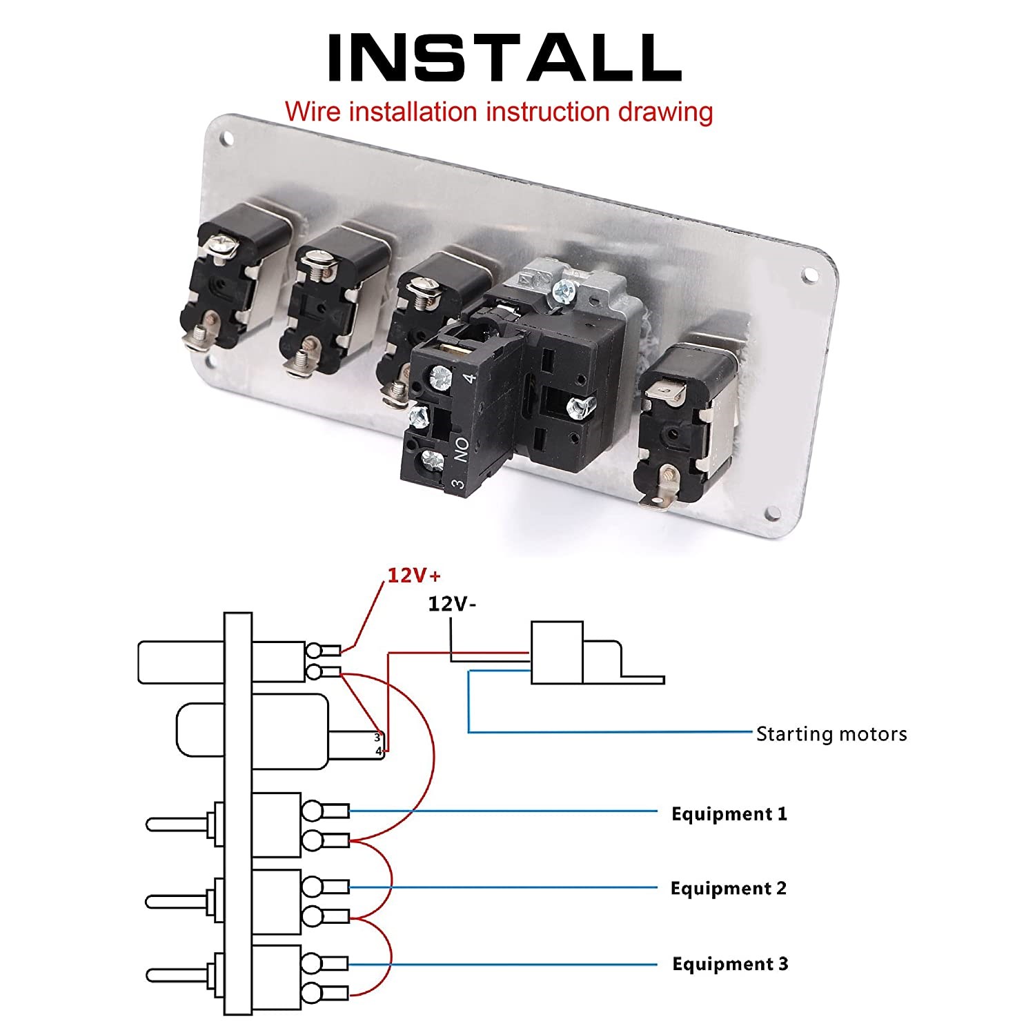 Panel de Interruptor de 12v, Interruptor de maletero de coche, luz LED, palanca de encendido, arranque del motor, Desconexión de la batería, interruptores de corte universales