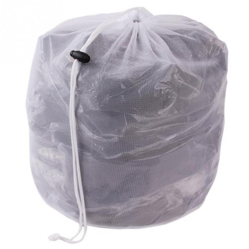 Laundry Mesh Bags Drawstring Net Laundry Saver Mesh Washing Pouch Strong Washing Machine Thicken Net Bag #0528: Small Hole L