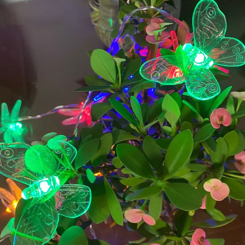 Butterfly Fairy String Light Battery Operated Xmas Party Decor Garden Party Christmas Fairy Light 10/ 20 LED Waterproof: multi / 3m-20 leds-battery