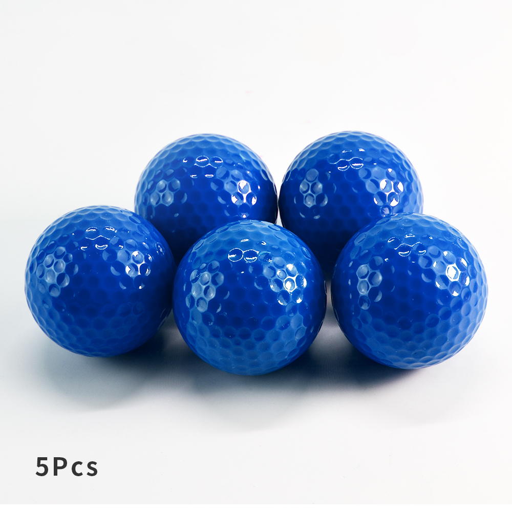 Golf Ball Practice Plastic Sports Home Indoor and Outdoor Resistant Training Red Yellow Blue Green Golf Ball Golf Accessories: Blue 5Pcs
