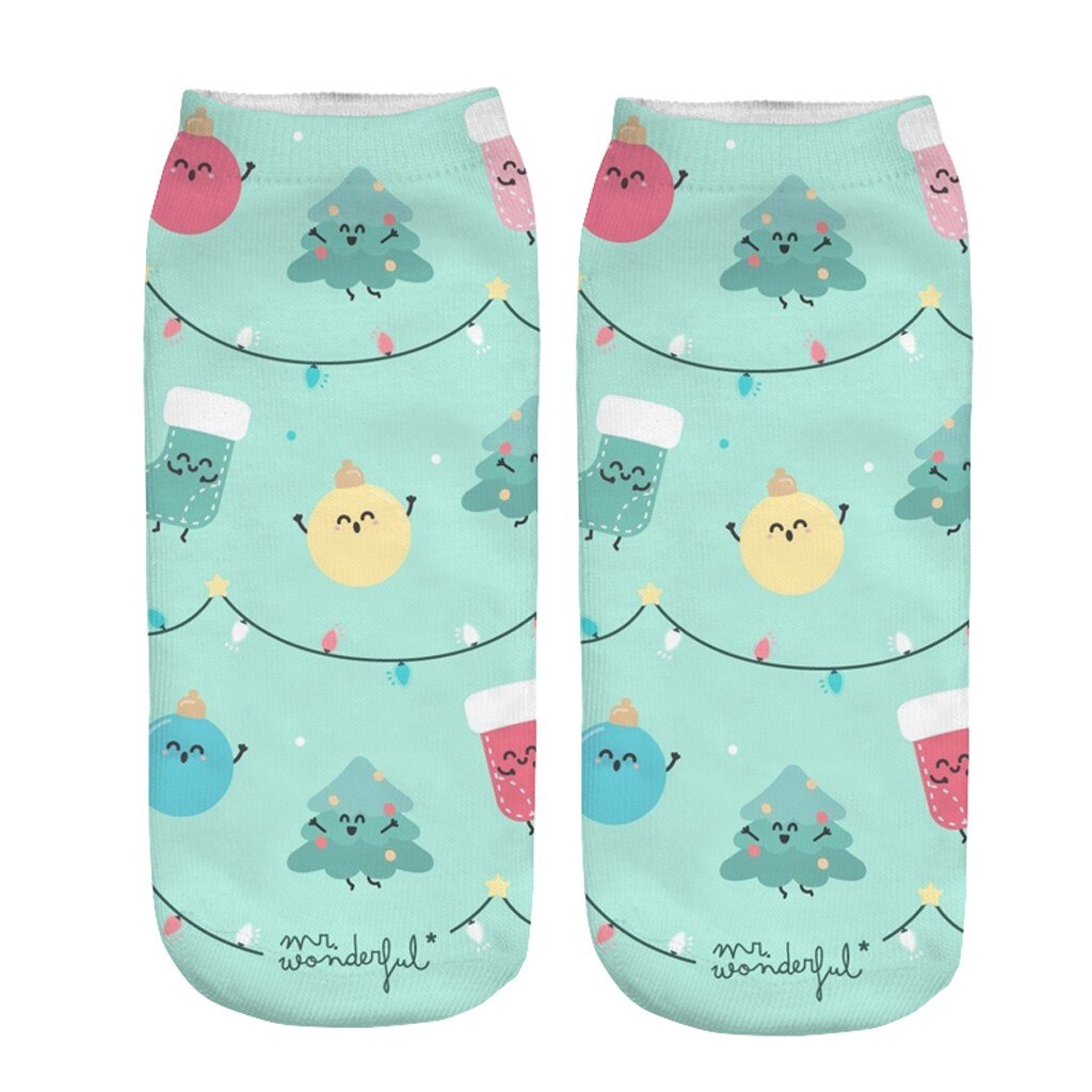 Jaycosin miehet naiset sukat harajuku skarpetki mukavat puuvillaiset joulusukat tossut lyhyt printti nilkka hauskat sukat kalsettiinit: D
