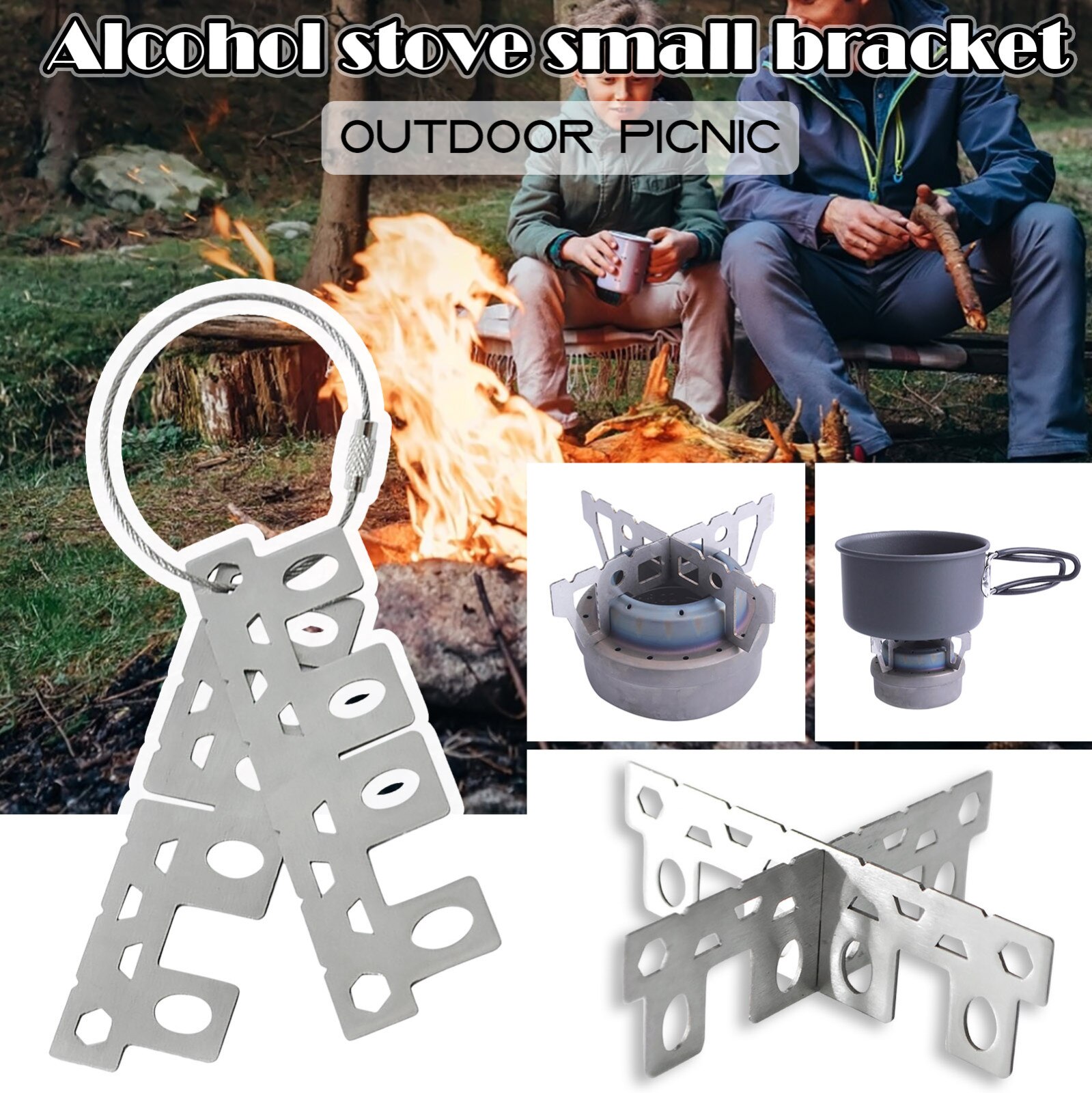 Details Over Outdoor Camping Alcohol Stent Pot Trangia Brander Beugel Outdoor Camping Kachel Stand Ondersteuning Rack Stand