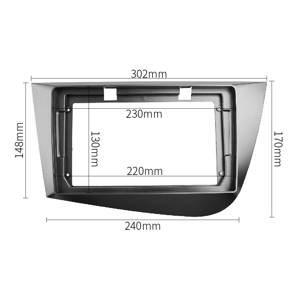 Marco de radio din doble para coche, unidad principal, Fascia, GPS, estéreo, kit de montaje de panel para Seat Leon 2005: 9 inch