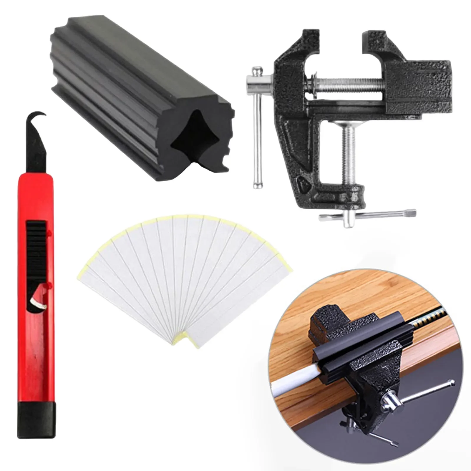 Golf Club Grip Kit Grip Tape Strips Vise Clamp Fixtures Club Cover Removal Regripping Repair Set Replacement 1PC