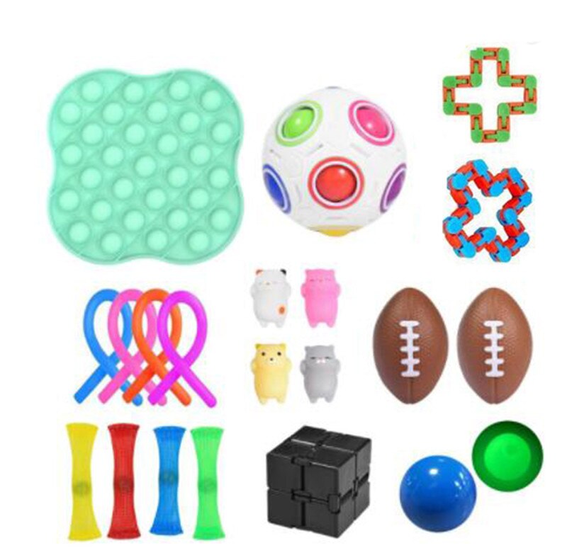 Zappeln Spielzeug 21/23PCS Anti Stress Spielzeug Set Sensorischen Antistress Relief Autismus Angst Anti Stress Blase für kinder Erwachsene: 21pcs 02