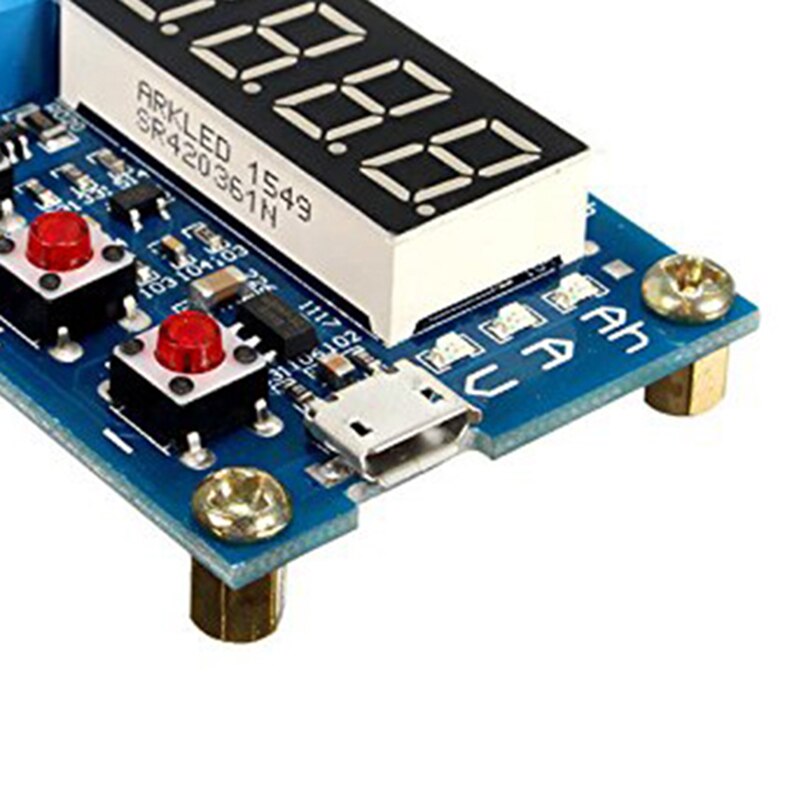 Battery Capacity T Meter Discharge Tester 18650 Li-ion Lithium Lead-S Hours 1.2-12V - Blue