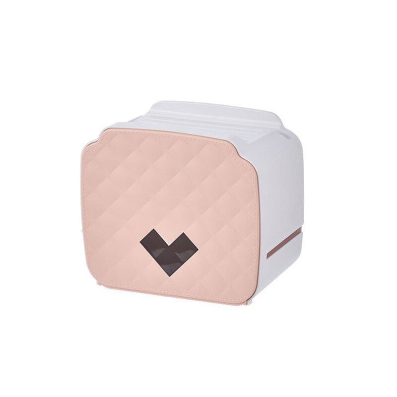 Toilet Paper Holder Roll Paper Tube Bathroom Plastic Waterproof Tissue Box Toilet Paper Tray Wall Mounted Storage Box Organizer: pink