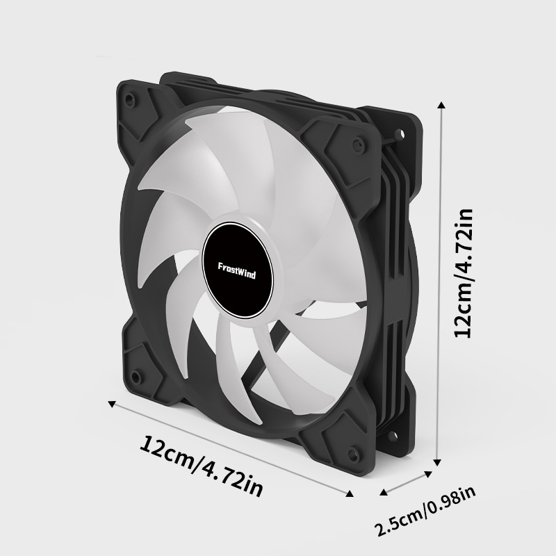 SilentEdge12v 12cm Chassis Fan, 12025 Matte Fan, Big 3Pin, Computer Cooling Fan, Silent, High Air Volume, Excellent Ventilation