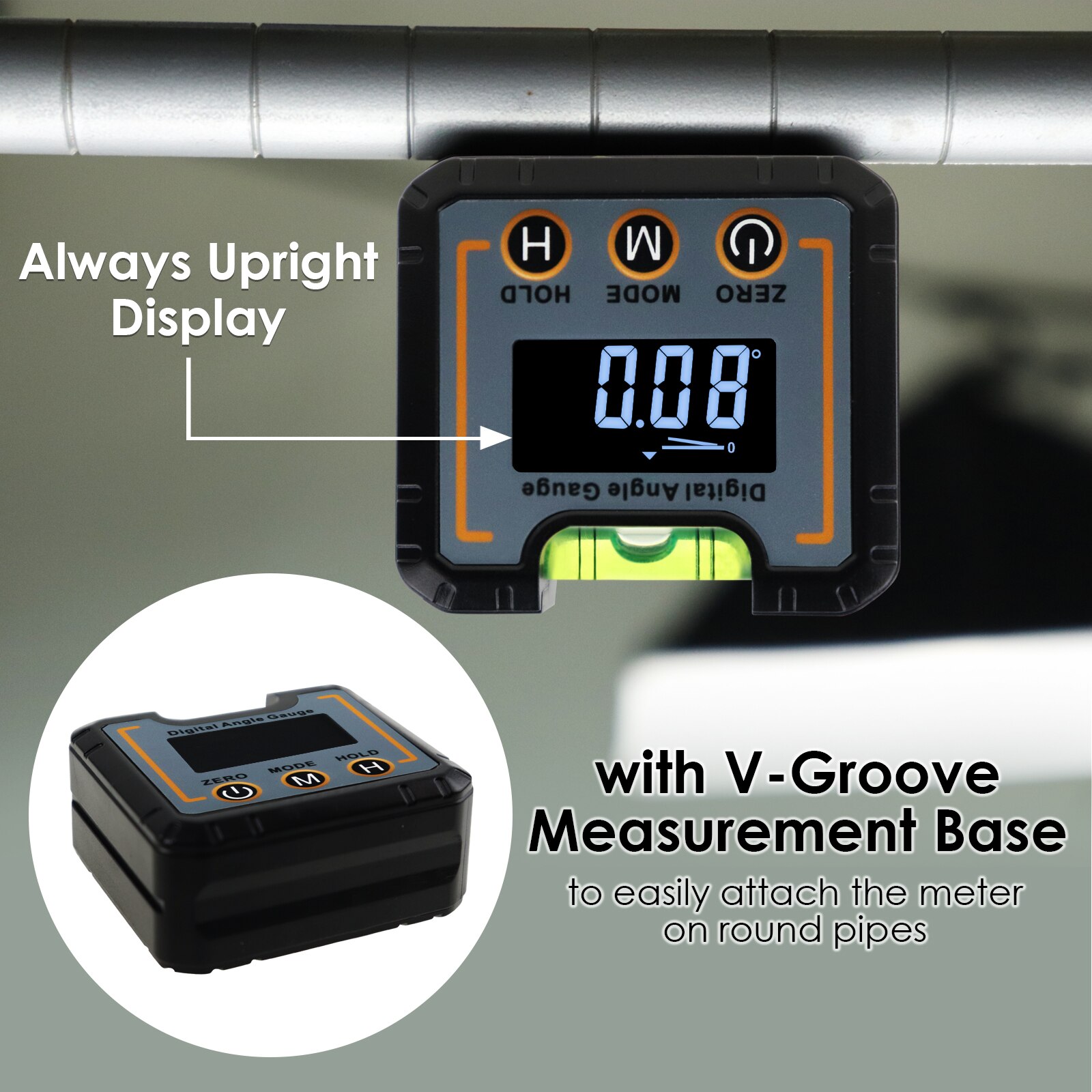 Angle Protractor Finder Digital Gauge Level Inclinometer with Bubble Level Magnetic Base for Woodworker, Craftsman, or Builder