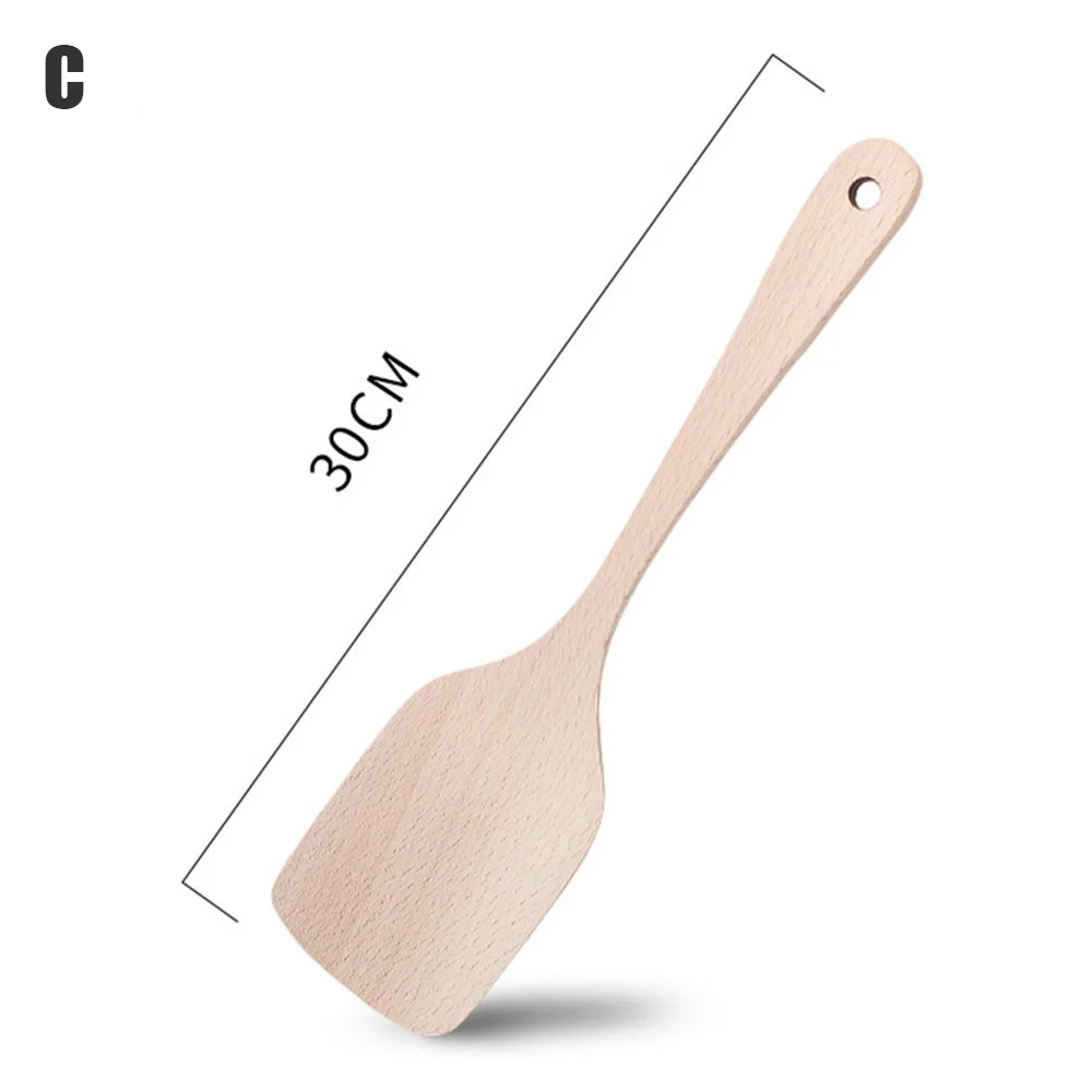 Houten Spatel Keuken Accessoires Non-stick Kookgerei Kookgerei Houten Schop Keuken Tool Keuken Koken Gebruiksvoorwerp Tool: Licht Geel