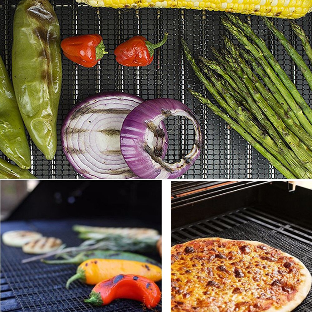 1pcs BBQ Grill Mat Mat Anti-aanbak Pad Fiberglass Grill Pad Grill Folie Tool Bakken op Gas Hittebestendige
