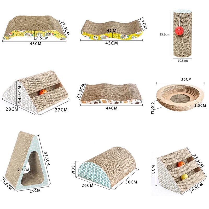 Corrugated Cat Scratch Paper Board Cardboard Catnip Pad Grinding Nails Claw Interactive Protect Furniture Kitten Scratcher Toy