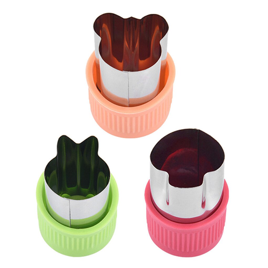 3pcs Vegetable Slicing Mold Stainless Steel Mould Carrot Cucumber Fruit Slicing Stencil Multiple Shapes Template Kitchen Tools