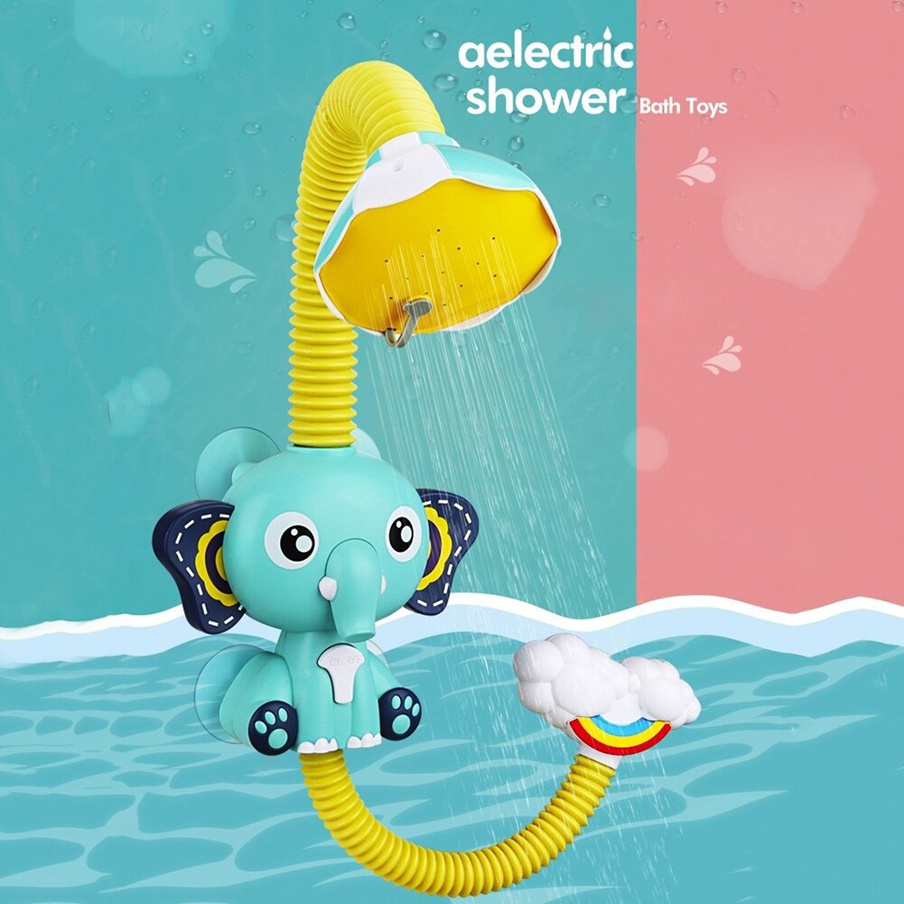 Baby Shower Bath Toy Flexible Cute Shape Elephant Electric Bath Shower Head Tap Educational Learning Study Toy