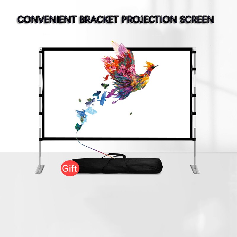 Portable stand projector screen 60-120 inch 16:9 HD outdoor movie projector screen