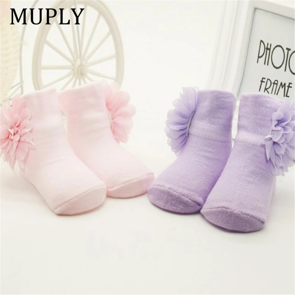 Baby Sock For Newborn Floral Pattern Kids Girls Cotton Socks Flowers Ankle Socks Baby Shoes Boot