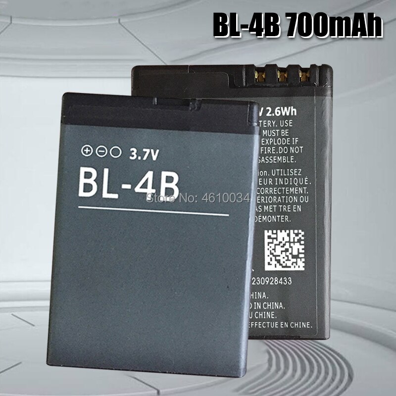 Batería de BL-4B Original para NOKIA, 2505, 3606, 3608, 2670, 2660, 2630, 5000, 6111, 7070, 7088, 7370 mAh
