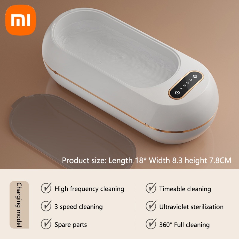 Xiaomi 3-Modi Elektrische Reinigung Hosenträger Kasten Multifunktions Glas Halter Reiniger Prothese Tiefenreinigung Maschine Schmuck Reiniger: Weiß