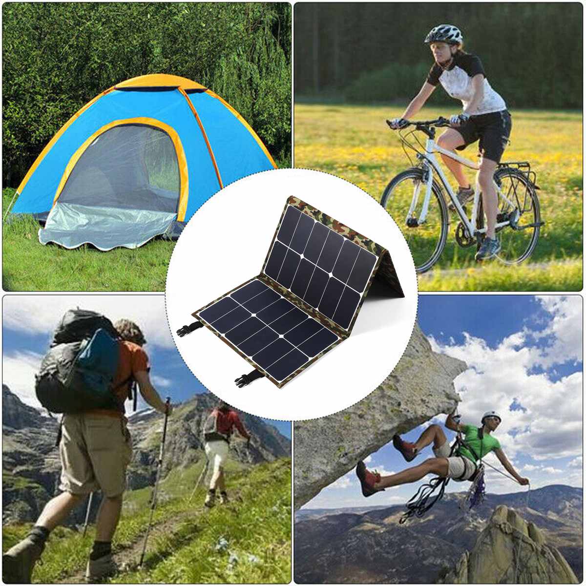 USB Port 30W Foldable Solar Panel Charger Portable Solar Power Bank Backpack Camping Hiking Solar Panel Kit for phone