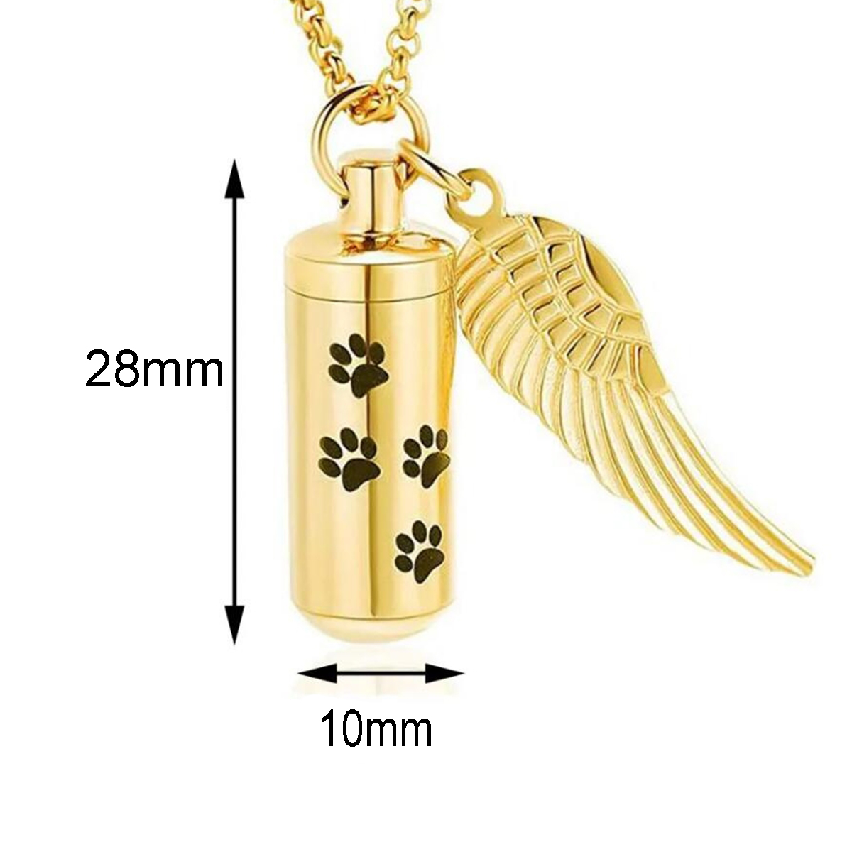 Mode Crematie Sieraden Hond Paw Urn Cilinder Hanger Eternity Roestvrij Staal Herdenking Huisdier As Ketting