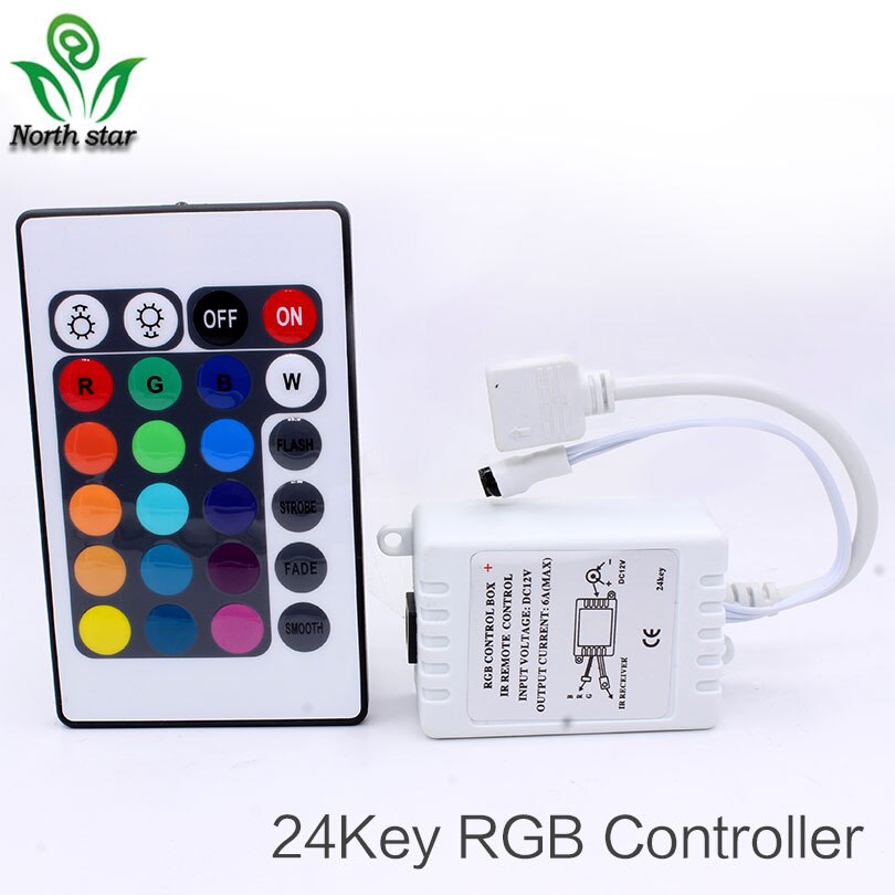 24Keys LED RGB Controller DC12V IR Remote Controller for SMD 3528 5050 RGB LED Strip Lights