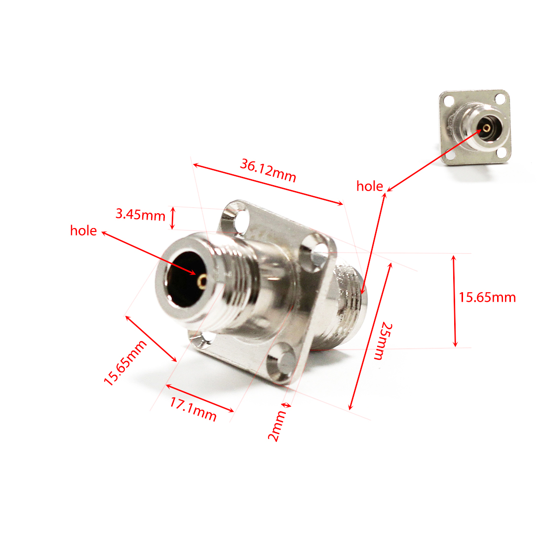 1pc N Female Jack to Female Jack RF Coax Adapter Convertor 4-hole Panel Mount Nickelplated