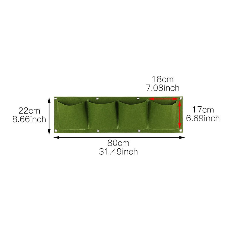 Tenture murale sacs de plantation 2/3/4/6/9 poches vert sac de culture jardinière verticale jardin potager vivant sac de jardin fournitures pour la maison: A3 4grids