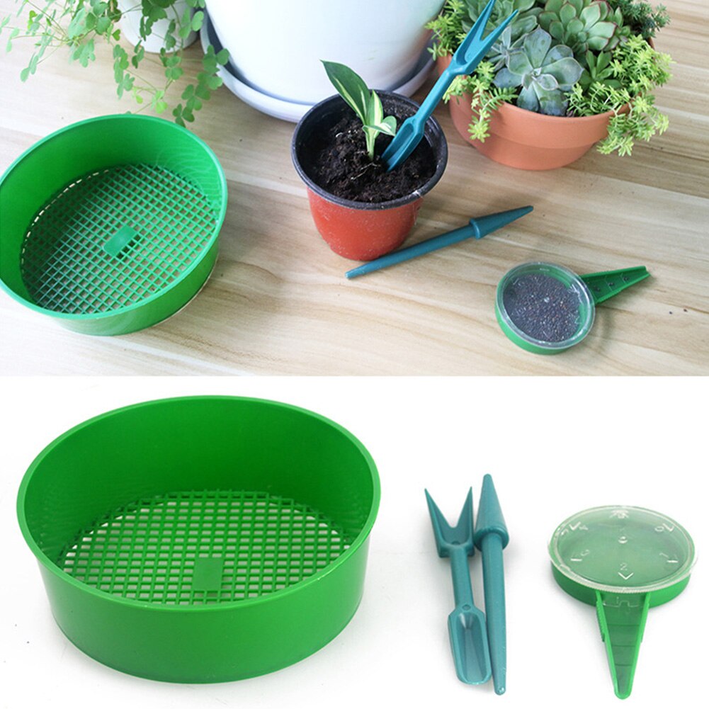 Conjunto de herramientas de jardinería para bonsái, para cultivo de plantas, colador de vegetales, perforadora de agujeros, sencillo para transplantador de semillas de flores