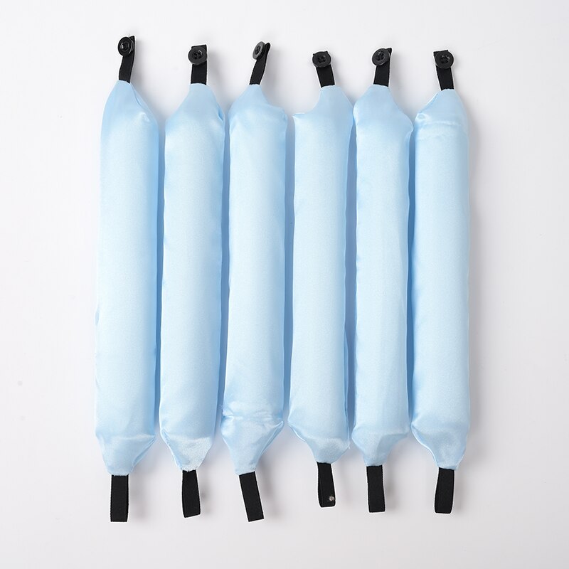 6Pcs Zachte Satijnen Kussen Rollers Haar Rollen Slaap Hair Styling Tools Haar Krultang Rollers Magic Voor Vrouwen Of Kinderen krul Flexi Staven: blue