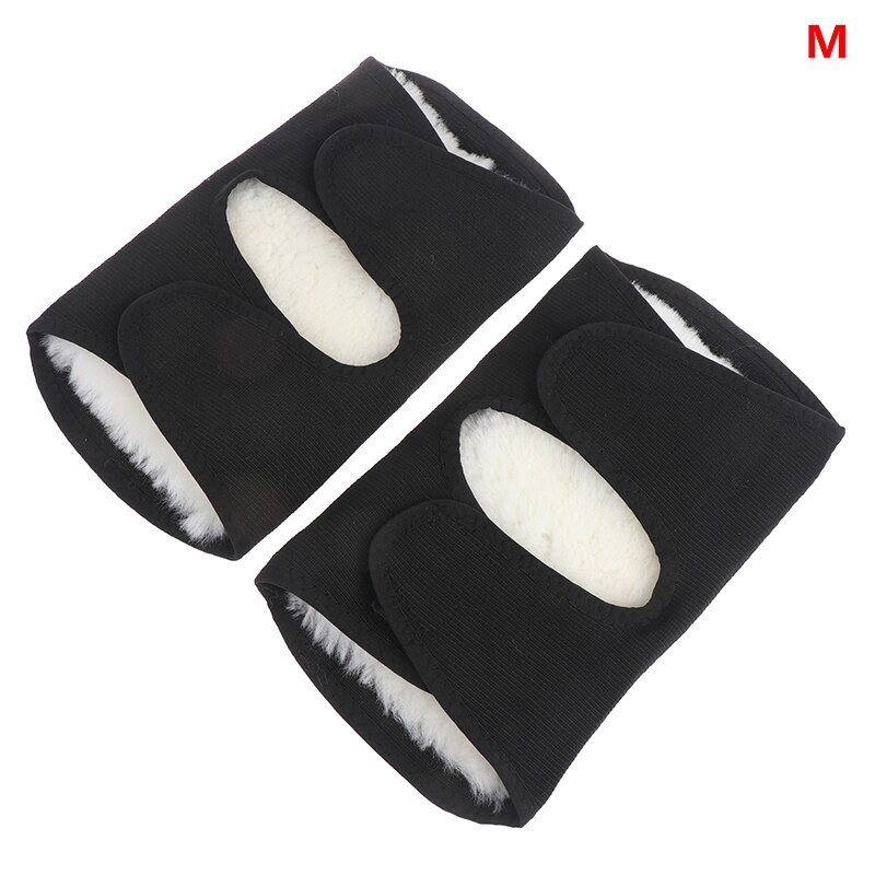 Rodilleras de lana de carbón de bambú, Protector para las rodillas, calentadores de lana, soporte grueso para rodilla, protección contra la artritis: M