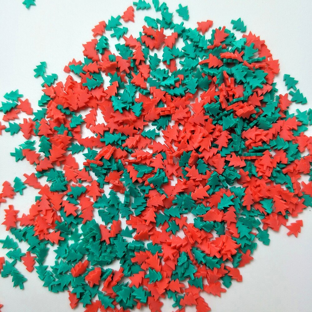100g juletræ lerskive polymer lerdrys til håndværksfremstilling gør-det-selv-nail art dekoration krystal mudder fyldmateriale: Blande