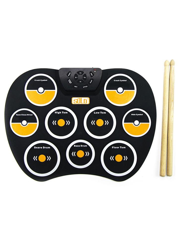 Electronic Drum Set Roll Up Drum Practice Pad Midi Drum Kit With Headphone Jack Built-in Speaker Drum Pedals Musical Instrument
