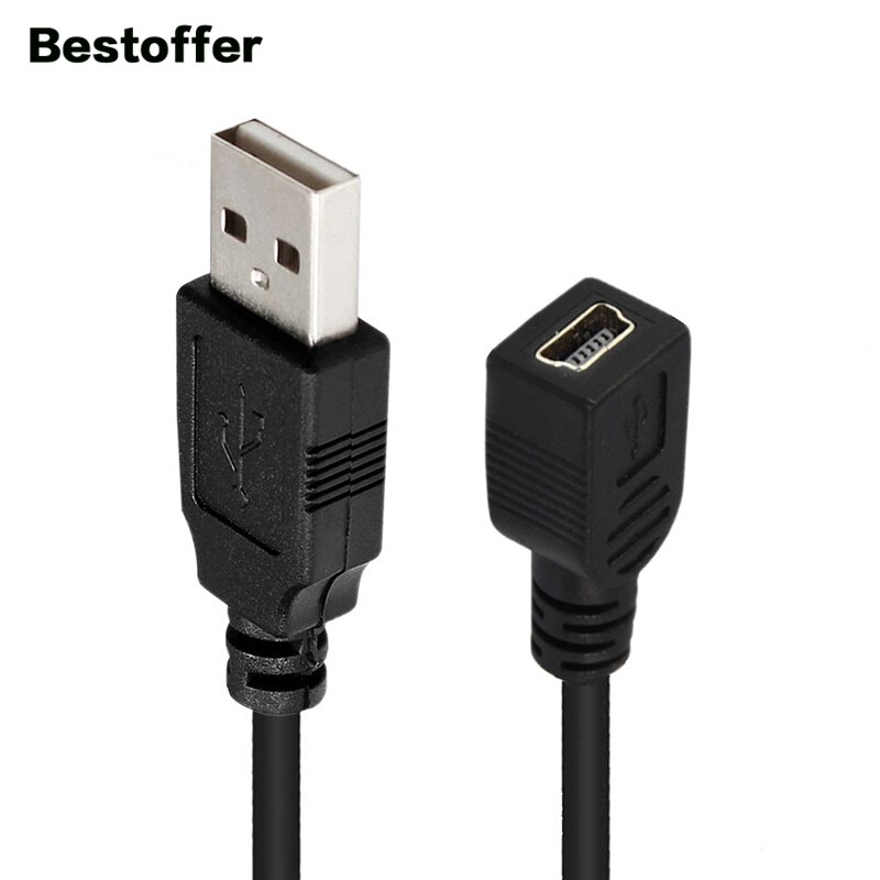 25CM USB 2.0 A Male to MINI 5Pin / Micro USB B Female Adapter Cable For Desktop Computers