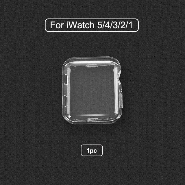 Transparent Cover For Apple Watch Series 6 5 4 3 2 1 38MM 42MM 360 Full Soft Clear TPU Screens Protector Case iWatch 5 44MM 40MM: 1 Pc Full Cover / 44mm