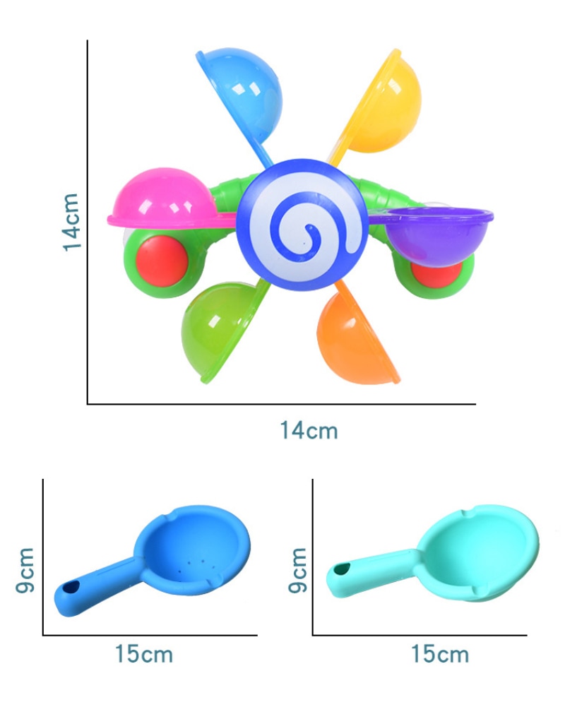 Baby badeleker leke i skål vann mini vindmølle vannhjul småbarn badekar badekar dusj leketøy barn sommer svømmebasseng spill
