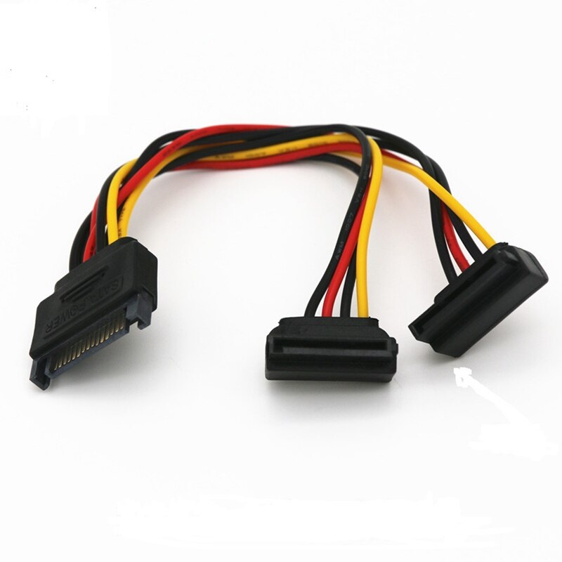 Lot De 2 Câbles D'alimentation SATA 15 Broches Mâle Vers SATA