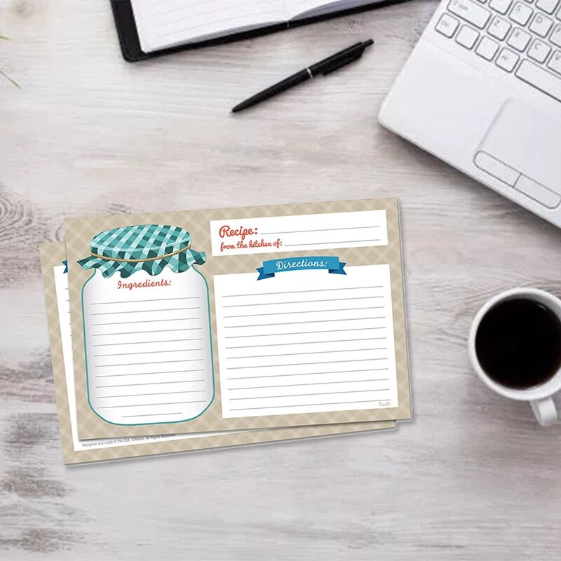 Kitchen Recipe Cards 25Pcs Double Sided Blank Handwriting Message Card for Home Kitchen Wedding Party DIY Supplies Q84D