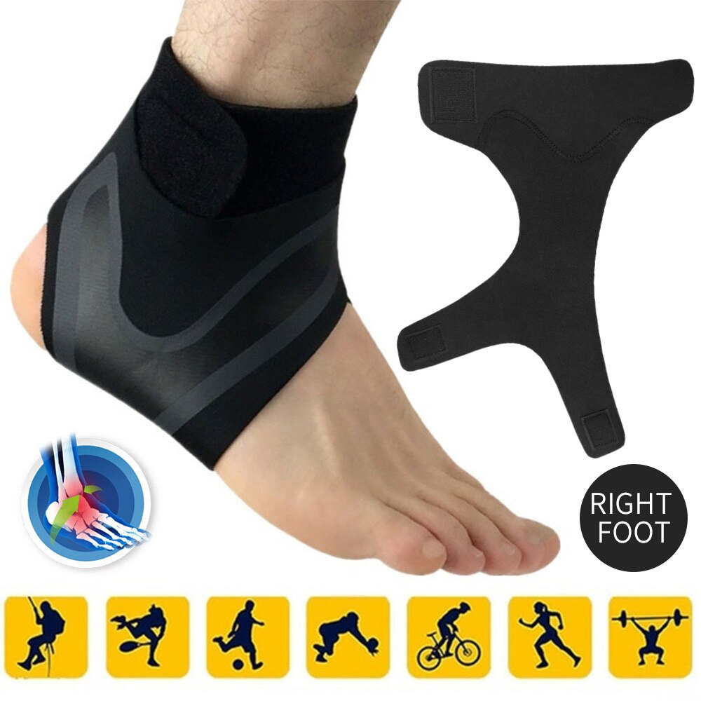 Voet Mouw Ondersteuning Enkel Bandage Zwart Polyester Vezel Duurzaam Veiligheid Been Training